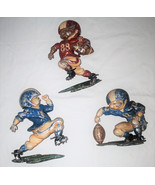 Three 1976 Football Players Metal Wall Decor by Homco - £31.96 GBP