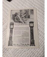 1918 WALTHAM  Grandfathers Clock PRINT AD  PRINT AD - $7.91