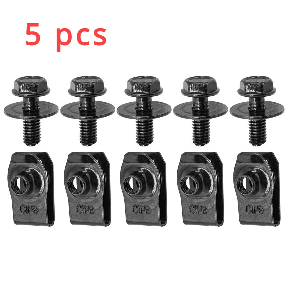 5pcs 6MM Auto U-Clip Self-Tapping M6 Engine Hood Chassis Cover Protective Body - £12.14 GBP