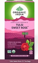 Organic India Tulsi Sweet Rose 25 Tea Bags,Pack of 5,Supports the Immune System - £30.02 GBP
