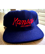 Vintage NCAA Kansas Jayhawks Sports Specialties Script Wool SnapBack Hat - $2,767.19 MXN