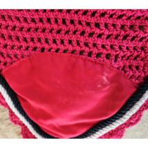 Horze Pink Ear Bonnet Net Fly Veil Fly Hood Horse Size USED image 2