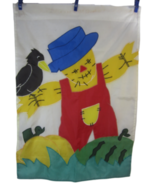 Vintage House garden yard Flag Happy Scarecrow crow vtg fall harvest fes... - £26.07 GBP