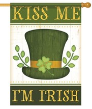 Kiss Me I&#39;m Irish St Patrick&#39;s Day House Flag- 2 Sided Message, 28&quot; x 40&quot; - £19.23 GBP