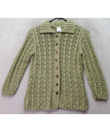 Old Navy Cardigan Sweater Girls Medium Green Crochet Long Sleeve Button ... - £15.14 GBP