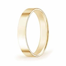 ANGARA High Polished Flat Surface Classic Wedding Band in 14K Solid Gold - £323.17 GBP