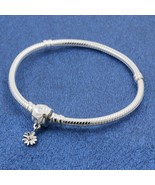 925 Sterling Silver Moments Daisy Flower Clasp Snake Chain Bracelet - $45.00 CAD+