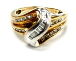 Baguette Women&#39;s Cluster ring 10kt Yellow and White Gold 410952 - £159.07 GBP