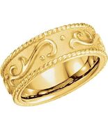 Authenticity Guarantee 14k Yellow Gold 7.25 mm Scroll Ring - $2,699.00+