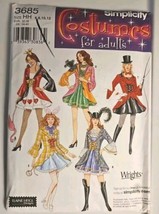 Simplicity Sewing Pattern 3685 Misses Steam Punk Costume Sz HH 6-12 Dres... - £10.22 GBP