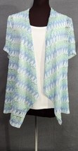 Alfred Dunner Women 2 Piece Light Blue Crochet Cardigan w White Tank Size S - $18.95