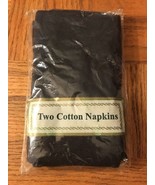 Two Cotton Napkins Black Wave Pattern 0053 - $204.71 MXN