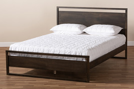 Seren Charcoal Brown Queen Size Platform Bed - $5,101.57 MXN
