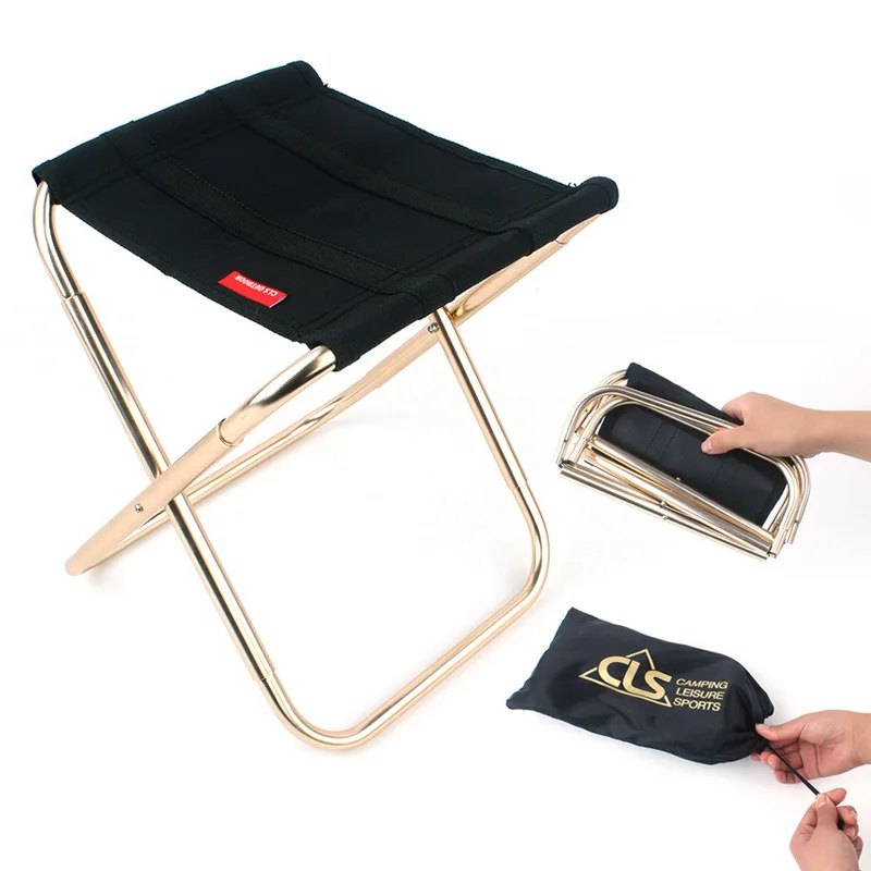Outdoor Folding Chair 7075 Aluminum Alloy Fishing Chair Barbecue Stool Folding - £20.94 GBP+