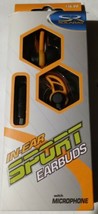 Solaray In Ear Sport Earbuds W/ Microphone Stereo Handfree Orange/Gray CORD New - £2.29 GBP