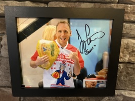 Autographed Joey Chestnut Nathan’s Coney Island hotdog 8x10 framed photo JSA COA - £137.84 GBP