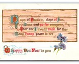 Poem on Wood Plank Happy New Year To You Embossed DB Postcard S6 - $3.91