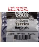 3 pairs Pillow Paws 1099-001 Terries Slipper Socks Bariatric Royal Blue ... - $14.20