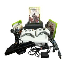Microsoft Xbox 360 Console Bundle Hard Drive 2 Wireless Controllers Games Kinect - £78.09 GBP