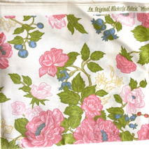 Waverly Fabric Woodbury White Pink Floral Pattern Blueberry Chinoiserie 1.3 Yds - $65.09