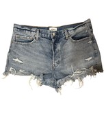 Pistola Distressed High Rise Cutoff Denim Shorts Size 32 Hemp Cotton Blend - $51.97 CAD