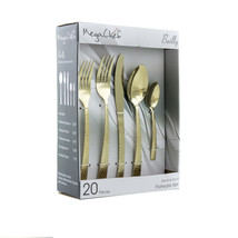 MegaChef Baily 20 Piece Flatware Utensil Set, Stainless Steel Silverware Metal S - $1,447.06 MXN