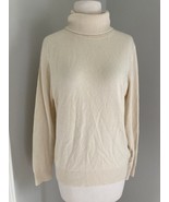 NWOT Land&#39;s End womens 100% cashmere turtleneck sweater cream colored si... - $58.41