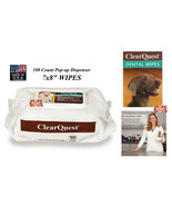 PET DENTAL 100 ct WIPE DISPENSER DOG CAT*Clean TEETH,REDUCE ODOR,PLAQUE&amp;... - $19.99