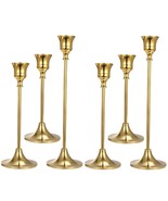 Set Of 6 Gold Candlestick Holders Gold Candle Holder Taper Candle Holder... - £53.72 GBP