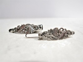 Small tiny silver metal filigree hair pin alligator clip barrette for fine thin - £7.12 GBP+