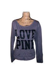 Victoria&#39;s Secret PINK size large gray logo sweatshirt - £19.59 GBP