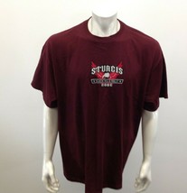 Sturgis Black Hills Rally 2006 Men&#39;s T Shirt Size XL Maroon Crew Neck Cotton Tee - £8.18 GBP