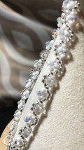 Silver Crystal Sparkle White Beaded Bracelet Fashion minimalist NEW - £12.50 GBP