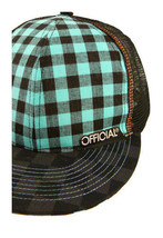 Official Black Turquoise Checker Mesh Snapback Baseball Hat Cap NWT - £23.63 GBP