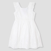 New DISNEY TARGET Durran Girls&#39; Beauty and the Beast White Eyelet Apron Dress 4 - £54.74 GBP