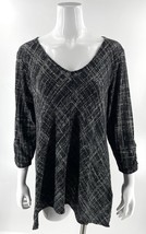 Alyx Lightweight Tunic Sweater Plus Size 1X Black White Handkerchief Hem... - $466.47 MXN