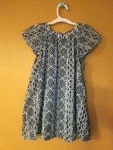 Toddler Girls Genuine Kids Dress Blue Print Size 5T lined Crochet NWT - $12.59