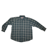 Wrangler Men&#39;s Rugged Wear Long Sleeve Button Down Shirt Green Plaid XXL... - $12.95