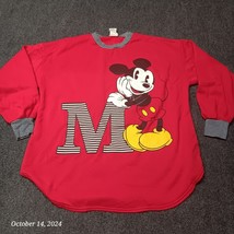 Vintage Mickey Mouse Disney Pajama Shirt Women Small Red Long Sleeve - $16.67