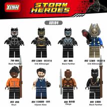 8pcs/Set Marvel Avengers Erik Killmonger Black Panther Shuri Minifigures Toy  - £13.35 GBP