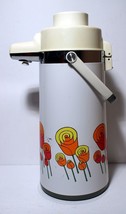 Vintage Retro Coffee Pump Universal Yuil Thermos Ware Red/Orange/Yellow Flowers - £27.68 GBP