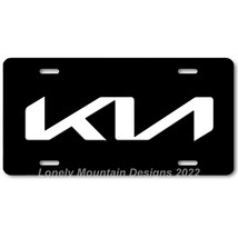 Kia New Logo No Oval Inspired Art on Black FLAT Aluminum Novelty License Plate - £14.19 GBP