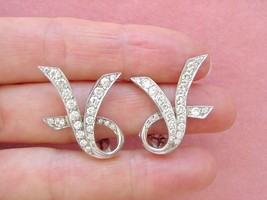 ESTATE 2.08 ctw DIAMOND WHITE 18K COCKTAIL CLIP EARRINGS - UNIQUE V SHAPE? - €2.226,46 EUR