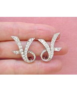 ESTATE 2.08 ctw DIAMOND WHITE 18K COCKTAIL CLIP EARRINGS - UNIQUE V SHAPE? - €2.210,72 EUR