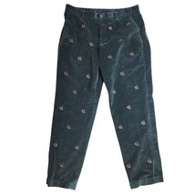 Brooks Brothers 346 Green Corduroy Skiing Penguins Flat Front Pants Size... - $39.55