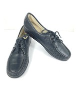 SAS Oxford Women 10.5S Narrow Bounce Shoes Blue Black Leather Moc Wedge ... - $37.78 CAD