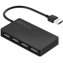 USB 2.0 Hub 4-Port - Ultra Slim Mini, 0.6ft Cable, for PC/MacBook/PS4/Xbox - £7.83 GBP
