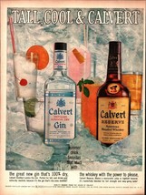 1960 Calvert gin whiskey martini ice bottles glass vintage photo print a... - £19.24 GBP