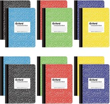 Wide Ruled Paper, Assorted Marble Covers, 100 Sheets, 12 Per, 1/2&quot; (63794). - £49.55 GBP