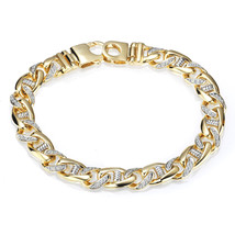 1 KT Uomo Barbazzale Cubano Ancora Link Diamante Bracciale 14k Oro Giallo 55 G - £5,063.91 GBP